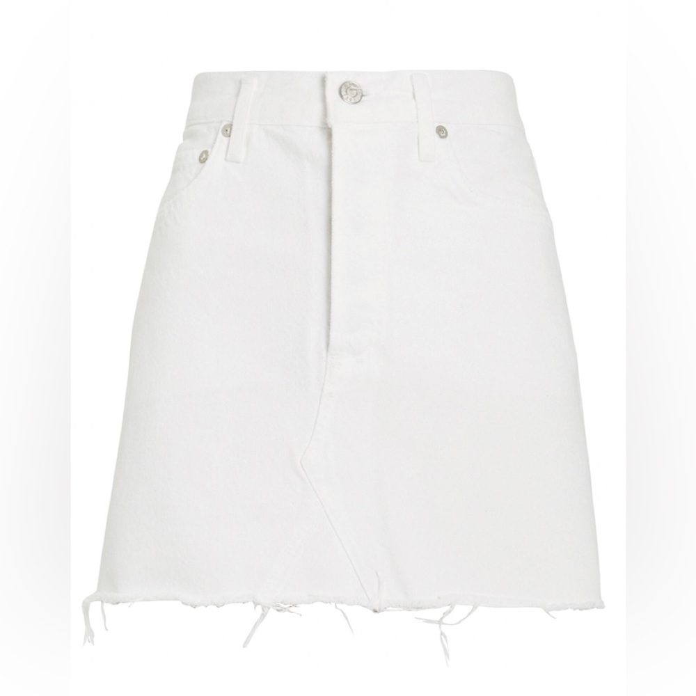 NWT AGOLDE LA Quinn HighRise Oyster White Denim Skirt 27